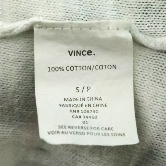 Vince Size Small S Navy Blue White Stripe Nautical Style Crew Cotton Sweater - Picture 5 of 7